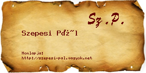 Szepesi Pál névjegykártya