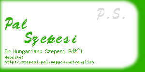 pal szepesi business card